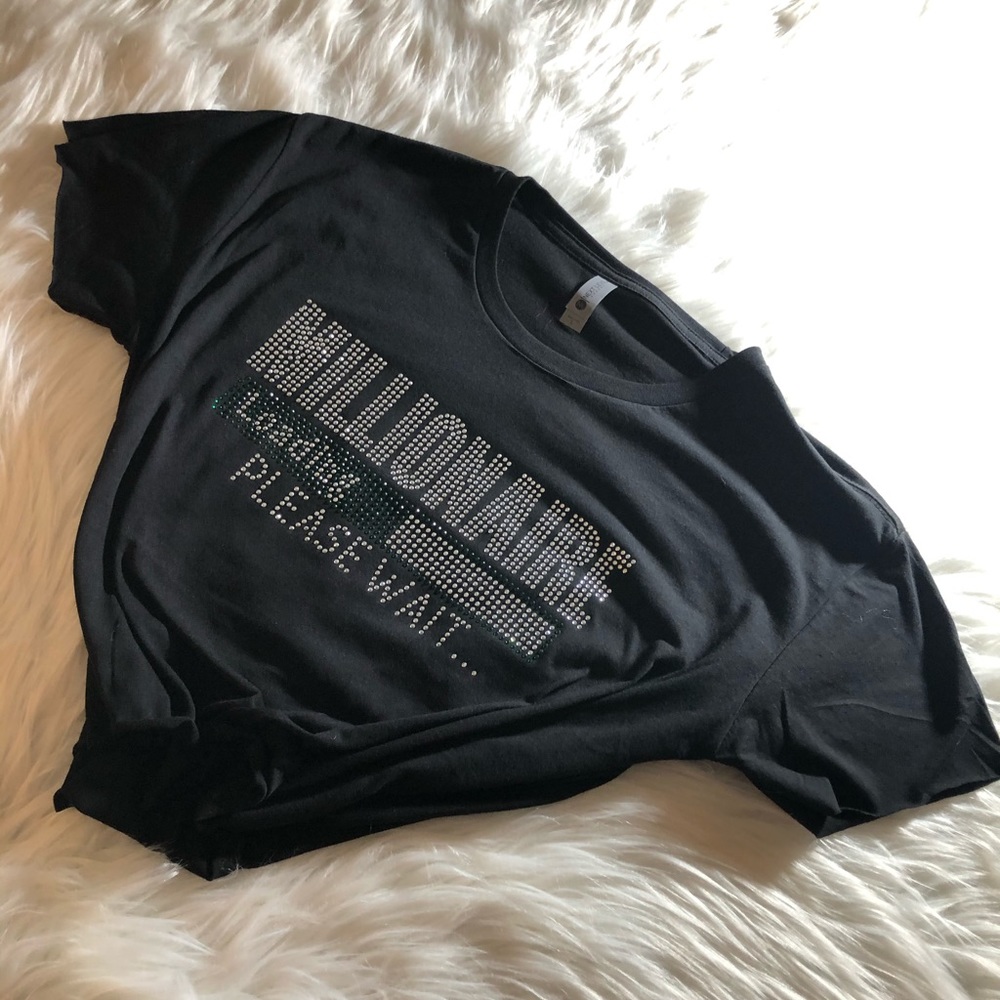 Women’s crop top “Millionaire” bling Tee